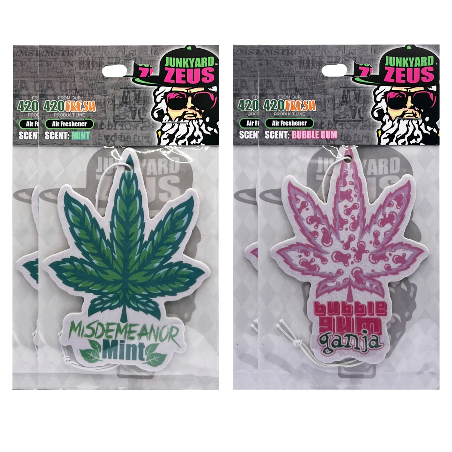 Mint Bubblegum Hanging Leaf Air Freshener Combo