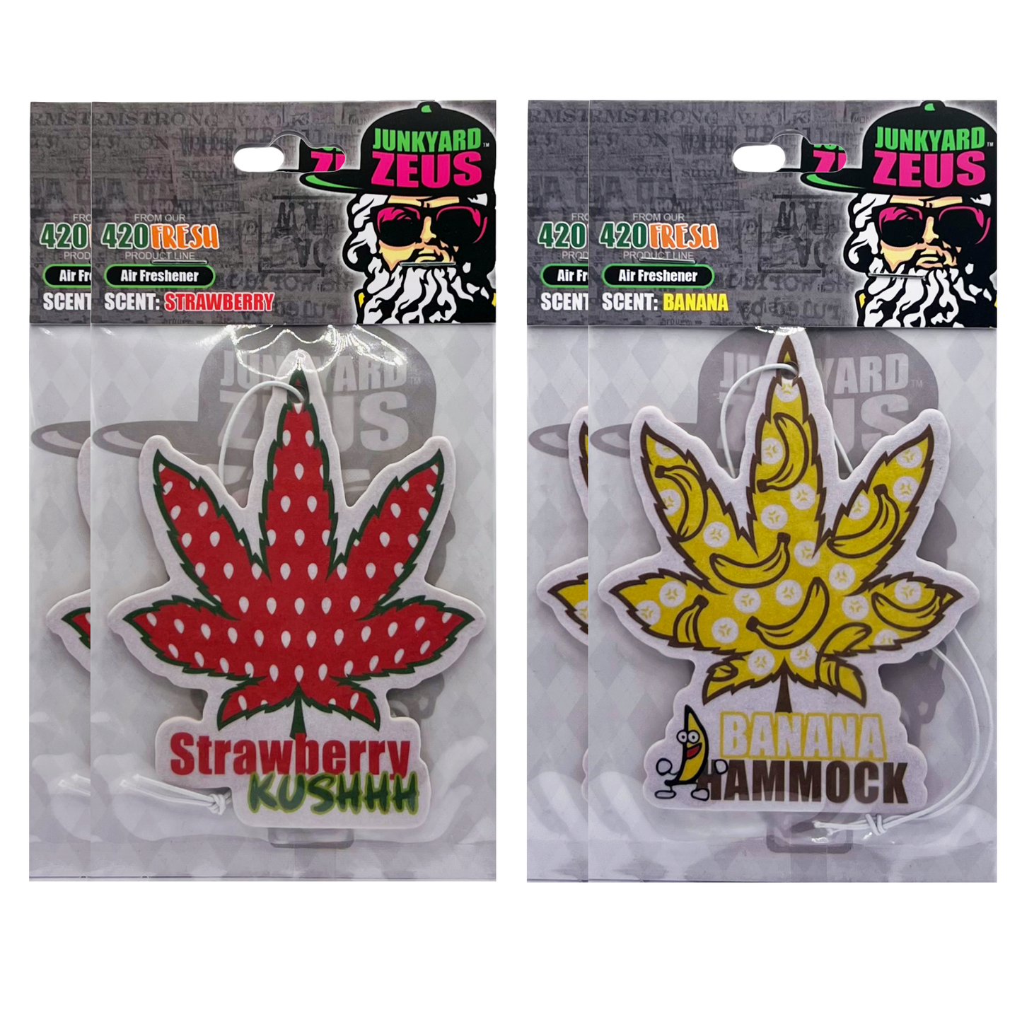 Strawberry Banana Hanging Leaf Air Freshener Combo