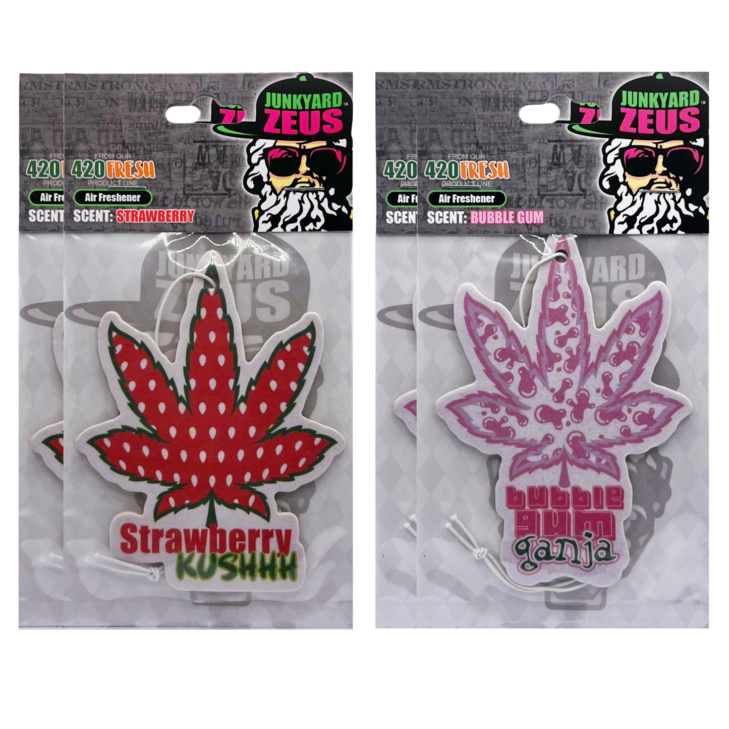 Strawberry Bubblegum Hanging Leaf Air Freshener Combo