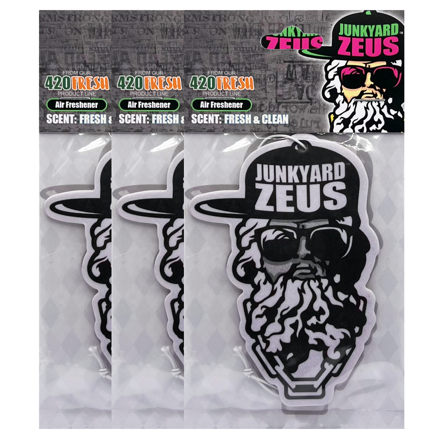 Junkyard Zeus Logo (B&W) Hanging Air Freshener